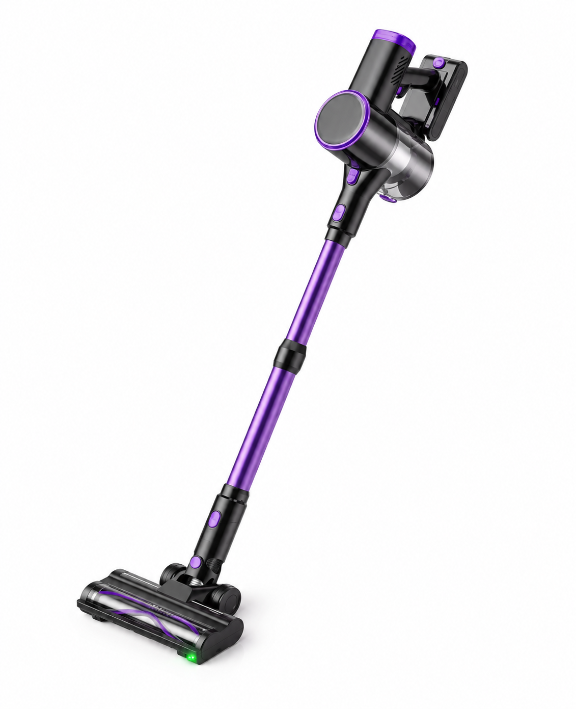 Aspirateur balai sans fil MGS Séréna, vue d'ensemble avec accessoires