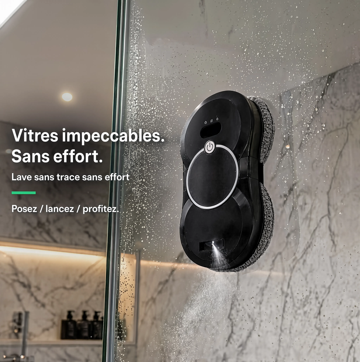 Robot Lave-Vitres MGS Vitro Confort | Pulvérisation Automatique et Réservoir 30 ml