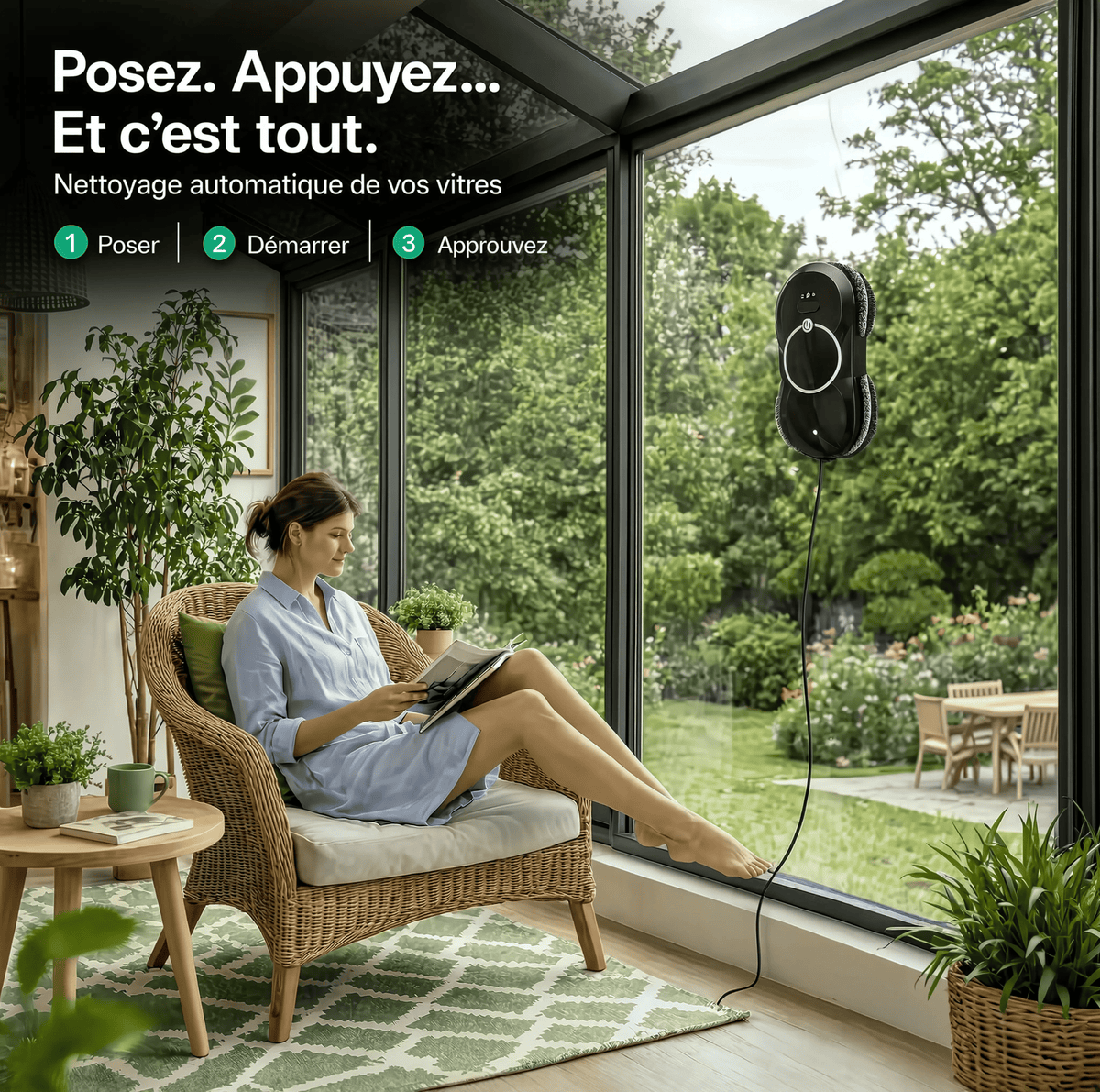 Robot Lave-Vitres MGS Vitro Confort | Pulvérisation Automatique et Réservoir 30 ml