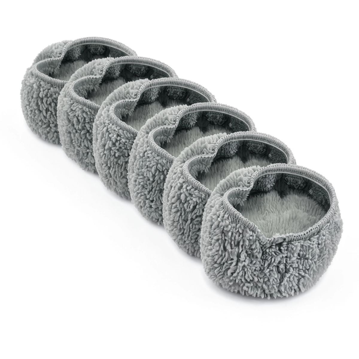 Lot de 6 microfibres premium MGS rondes en éventail, recharges pour robots lave-vitres Vitro Essentiel et Confort