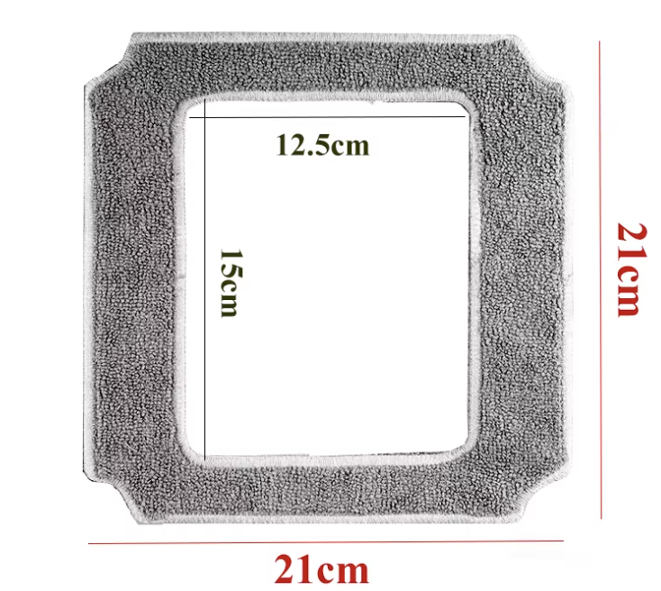 Dimensions de la microfibre premium MGS pour Vitro Pro : 21 x 21 cm hors tout, ouverture de 15 x 12,5 cm