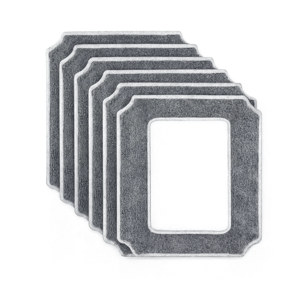 Lot de 6 microfibres premium MGS empilées, format carré 21 x 21 cm pour robot lave-vitres Vitro Pro